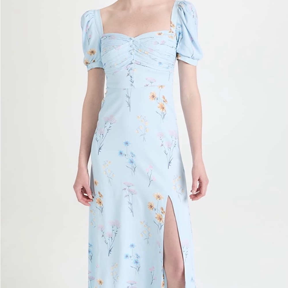 Self Portrait Blue Floral Midi Dress